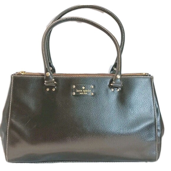 Kate Spade Black Leather Wellesley Martine Shoulder Bag Large Corpcore Business - Picture 1 of 14
